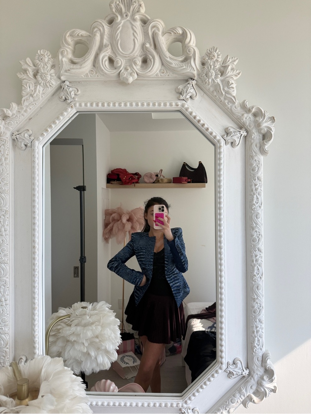 BCBGMAXAZRIA Blue Crocodile Print Jordyn Structured Blazer - Picture 13 of 15